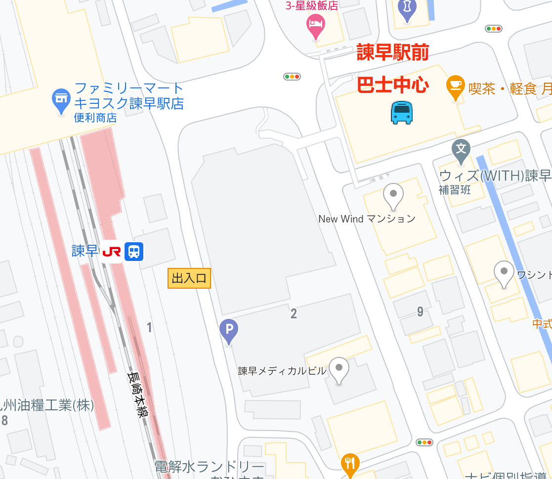 諫早駅前巴士中心 地圖