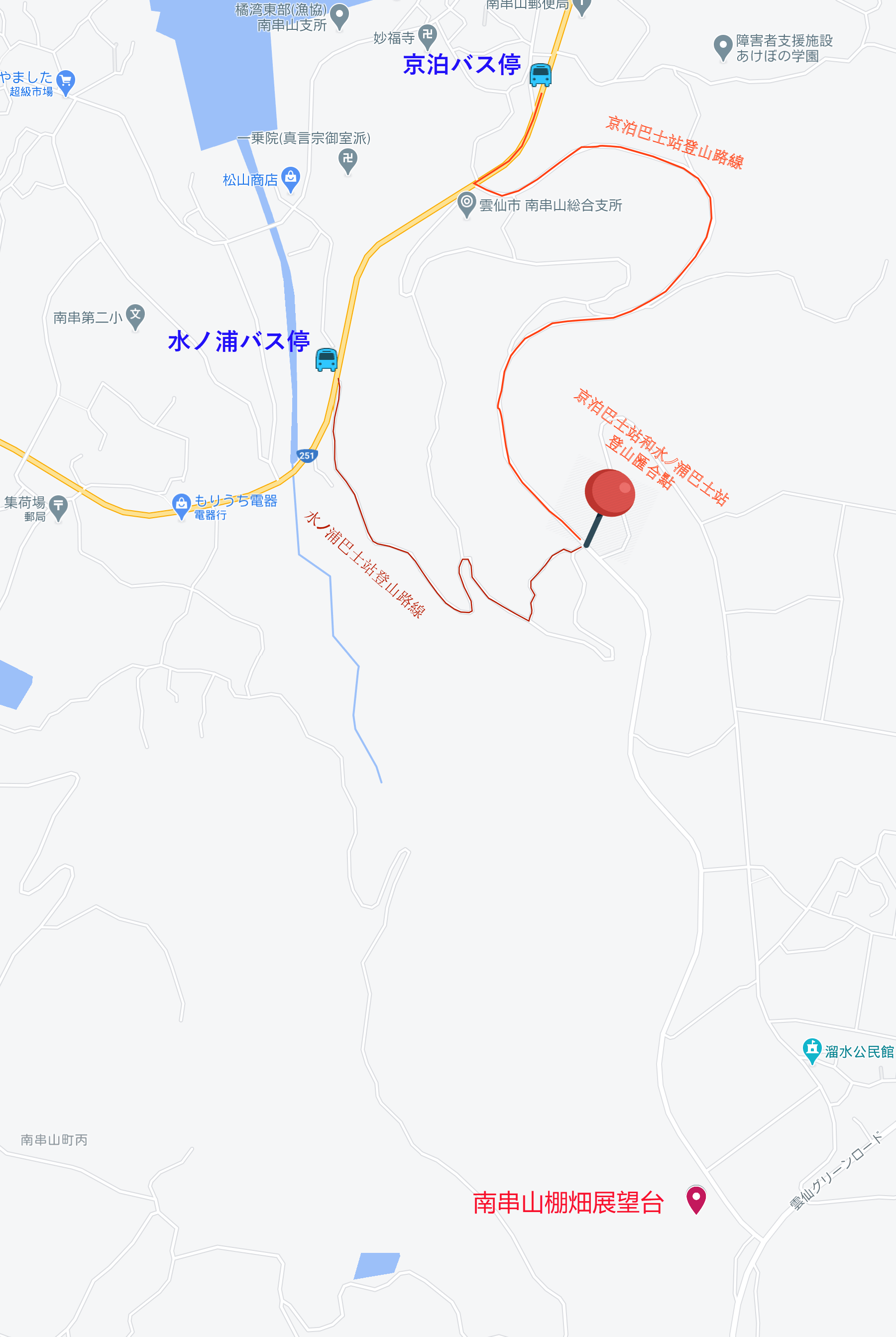 南串山棚畑 步行路線