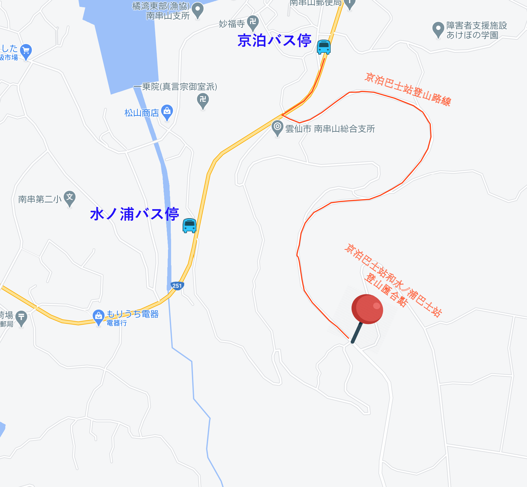 南串山棚畑 步行路線