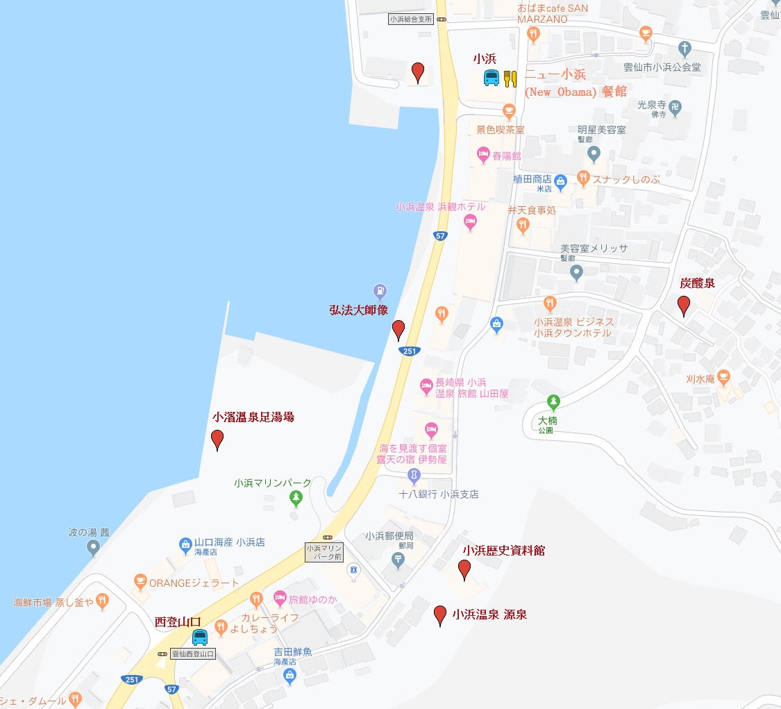 雲仙市 小浜 遊覽地圖